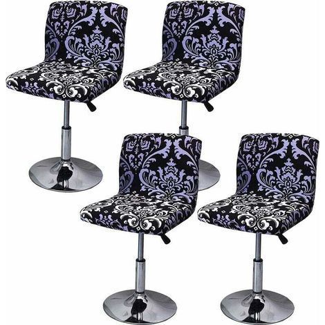 Linghhang - Stretch Bar Chair Cover - Durable Wrinkle Resistant Fabric - Size 35-45cm - Set of 4 for Dining Room (1/5)