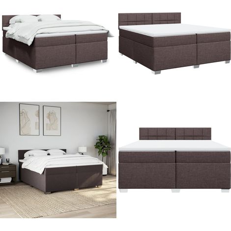 Sommier à lattes de lit avec matelas Marron foncé 200x200 cm - Sommier - Matelas à ressorts ensachés (1/5)