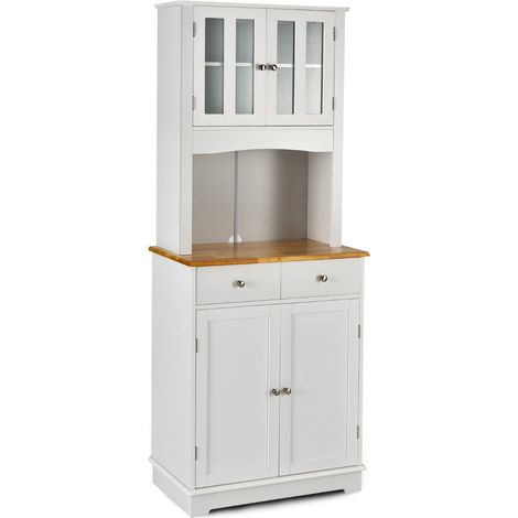 Credenza/mobiletto contenitore in MDF bianco dal design moderno 68 x 40 x 170 cm con cassetti regolabili 200010788