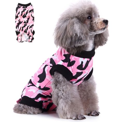 1 pièce Combinaison post-opératoire pour chien, en polyester, couverture douce de la plaie et des sutures, alternative à la collerette (1/5)