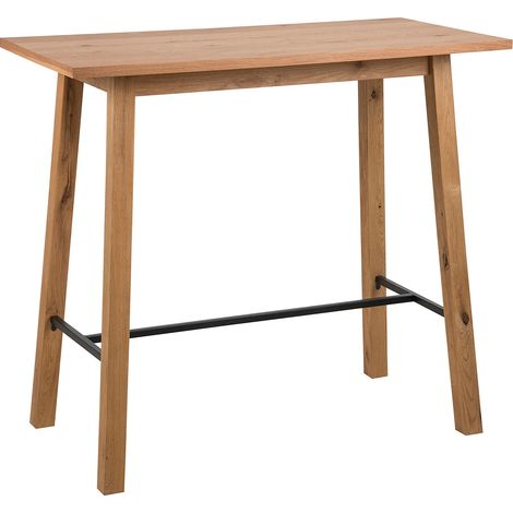 Mesa de bar Norsica 187 , 105x58x117cm, Chapa de madera natural, Madera