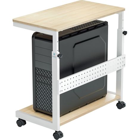 Eureka Ergonomic Support PC à roulettes réglable, chariot 2 niveaux pour tour ATX et imprimante. Métal robuste, idéal bureau et maison.