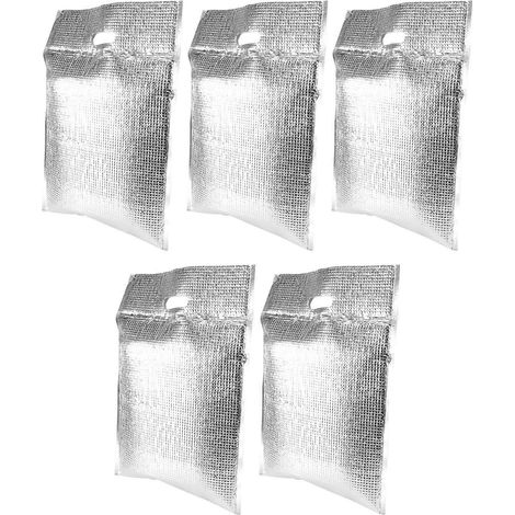 Lot de 5 sacs de congélation jetables pour restauration rapide, fermeture éclair, style personnalisé, en aluminium, isolants, résistants à la chaleur. (1/5)