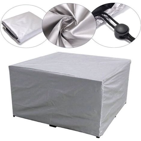 Housse de protection imperméable pour meubles de jardin, tissu Oxford 210D, housse de protection pour table 140x140x90cm (1/5)