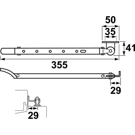 Ouvre-fenêtre Habilis – Ouvre-fenêtre combiné – Acier inoxydable blanc – Plastique blanc – Non verrouillable (1/5)