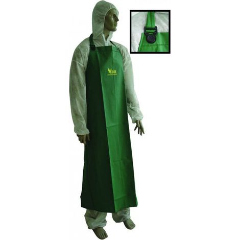 Tablier de jardin Vigor, en PVC lourd vert, 90x130 cm