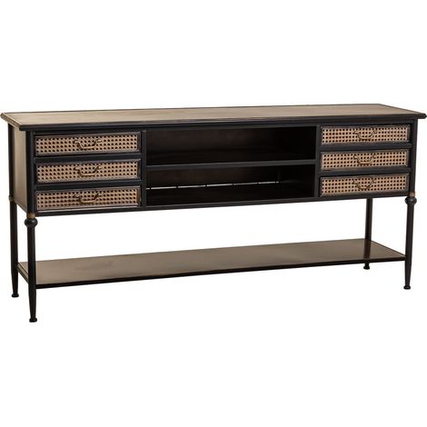 Aparador de metal marrón 180x45x80 (1/5)