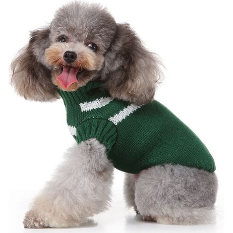 1 pull de Noël pour chien, en laine, chaud et tricoté, adapté aux chiens et chats, pour fêtes d'hiver (1/5)