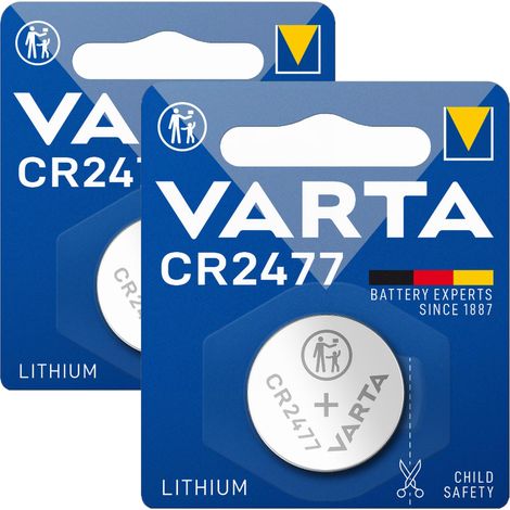 Pile bouton au lithium Varta CR 2477 pour montre, télécommande, balance, 3 V x2 (1/4)