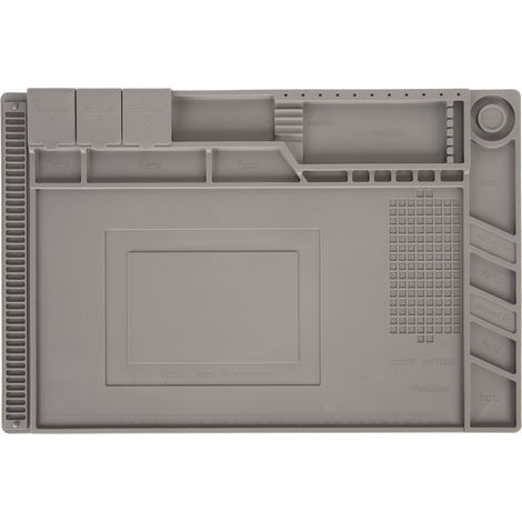 Tapis de réparation magnétique en silicone 45x30cm, résistant à la chaleur, pour ordinateur et téléphone, mat de travail antistatique (1/5)