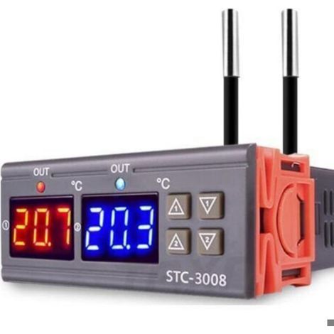 Thermostat Numerique - STC-3008 - 12 V DC - Double Sonde NTC - Chauffage Et Refroidissement - 1 Unite