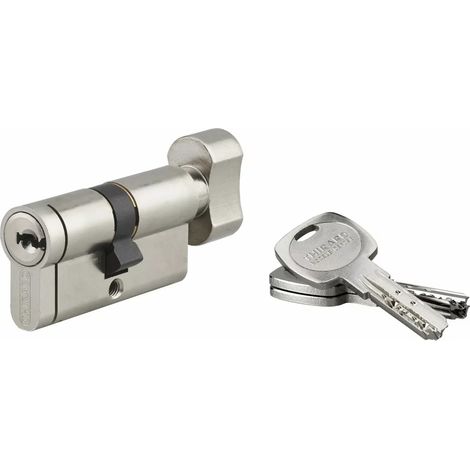 Cylindre Profilé TRANSIT 2 à bouton, 30BTx30 - 3 clés, nickelé - THIRARD