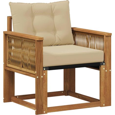 Maison Exclusive - Outdoor Mittelsofa Massivholz Akazie Natur (1/5)
