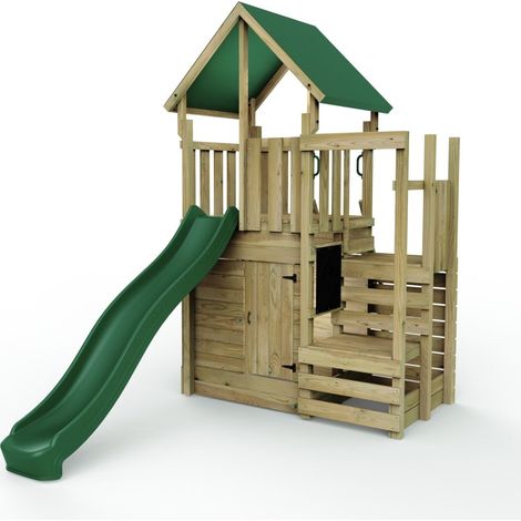 Rebo Modular Wooden Garden Climbing Frame Adventure Playset for Kid - M11 Stepup Plus Den (1/5)