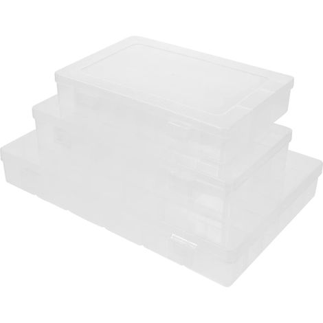 3 Pièces Boîtes de Rangement Organisateur Boîtes Durables pour Artisanat Compartiments Amovibles pour Petits Objets pour Perles et Composants Électroniques (1/5)