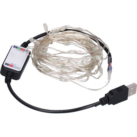 Guirlande lumineuse LED USB RGB multicolore étanche, fil de cuivre, guirlande musicale, décoration de Noël, 10 m, 100 lumières (1/5)