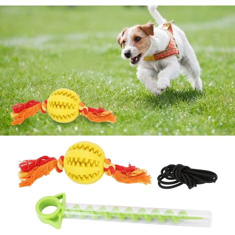 Hunde-Tauziehball, Spiel und Unterhaltung für draußen, Beißball, Hundespielzeug, Haustierzubehör, gelber Ball – 8 cm (1/5)