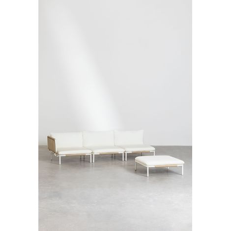 Set da giardino con divano modulare angolare a 3 pezzi e pouf in acciaio Roubly SKLUM (1/5)