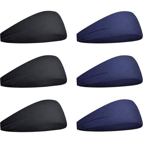 Bandeau Sport - 23 x 9 cm - Polyester Élasthanne - Absorbant Transpiration - Pour Fitness Course Yoga Cyclisme - 6 Pièces (1/5)