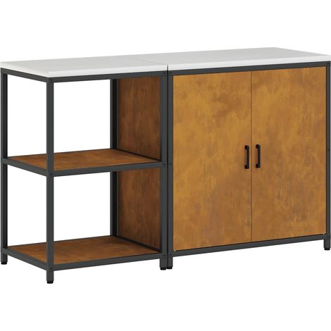 Ensemble de rangement cuisine,Armoire de cuisine avec étagère 2 pcs Rouillé Acier CFW84126 (1/5)