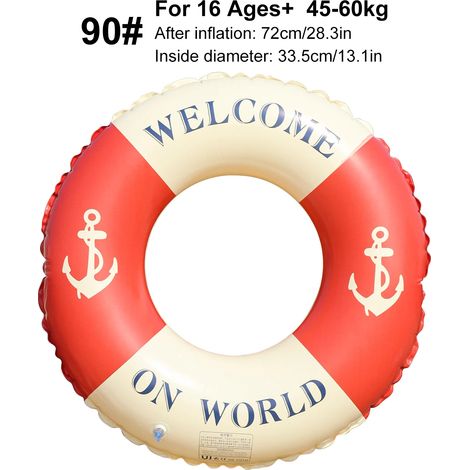 (90) Bouée gonflable pour piscine, anneau de natation, radeau aquatique, convient aux plages, aux lacs et aux bains de soleil. (1/2)