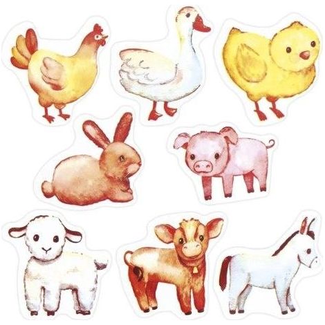 Adesivi di carta su nastro adesivo raffiguranti animali, 500 pezzi