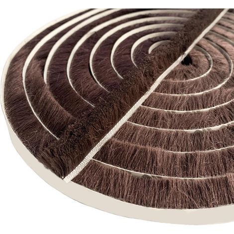 Joint Brosse Porte 5m x 9mm x 15mm Brun - Isolation Phonique, Adhésif, Pour Porte Coulissante et Moustiquaire