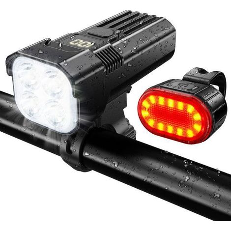 2000LM Eclairage Velo Super Lumineux, Lampe Velo Rechargeable (1/5)