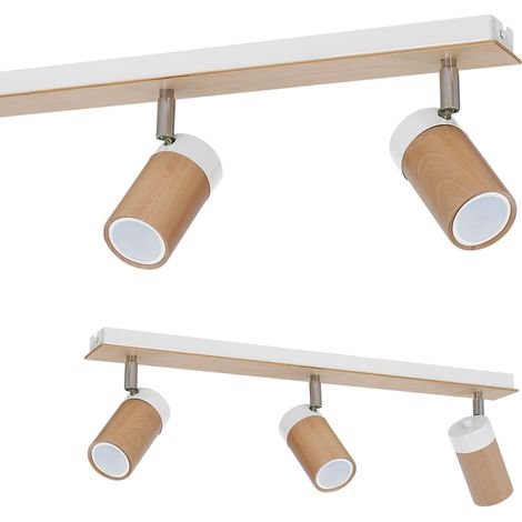Plafoniera Milagro Baron 3xGU10 legno bianco marrone moderna (1/5)