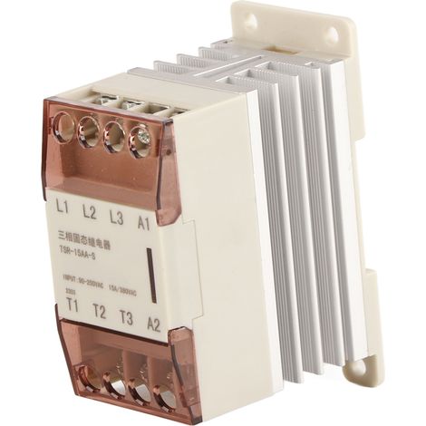 Halbleiterrelais (SSR) 90–250 V AC Eingang auf 24–380 V AC Ausgang, Zubehör für Haussteuerung TSR 15AA S 15A (1/5)