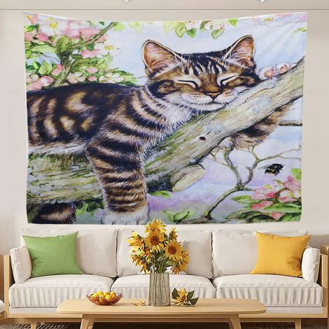 Tapisserie murale bohème humoristique à séchage rapide pour chambre ou salon 100x75cm (1/5)