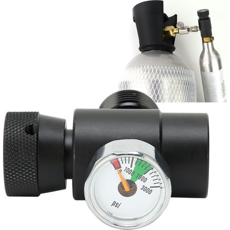 Adaptateur de remplissage de bouteille de CO2 CGA320 // Manomètre TR21-4 ASA 3000 psi Noir (1/5)