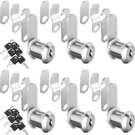 Lot de 6 serrures de boîte aux lettres de 20 mm avec clé (1/5)