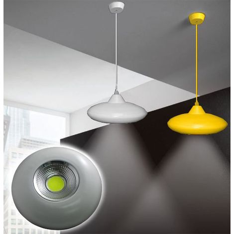 Lampadario led bianco nero giallo 10w lampada da soffitto luce fredda 22 cm (1/4)