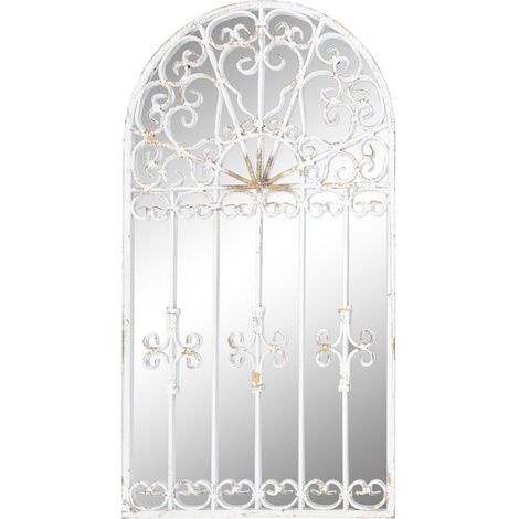 Espejo Metal 55X3X103,5 Ventana Envejecido Blanco ES203031 (1/3)