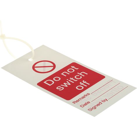 Étiquette de consignation 'Ne pas éteindre' ( Prix pour Sachet de 10 )
