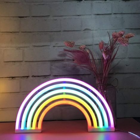 Lampe néon LED arc-en-ciel, lampe néon colorée, veilleuse d'intérieur (1/5)