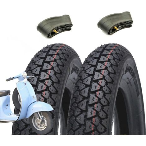 2 PNEUMATICI  3.50-10 + CAMERE DARIA GOMME PER PIAGGIO VESPA PX 125 150 200 ARCOBALENO