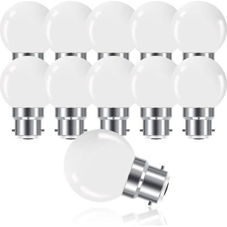 Ampoule LED à Baïonnette B22 3W, B22 G45,Blanc Chaud 3000K,180LM,Équivalent Ampoules 20W,Non Dimmable,Lot de 10 (1/4)