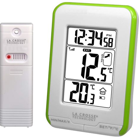La Crosse Technology WS6810W-GREEN - Stazione di Temperatura per Interni/Esterni, Colore: Verde/Bianco (1/3)