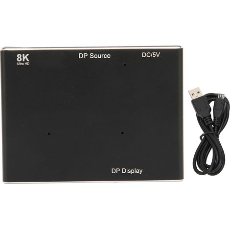 Divisor DisplayPort 8K con 1 entrada y 2 salidas, compatible con MST/SST, para sistemas de cine en casa y configuraciones multipantalla. (1/5)