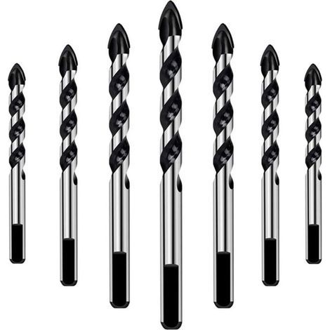 Set mit 7 Bohrern für Fliesen, Glas, Beton, Stein, Ziegel, Keramik und Spiegel (3 mm, 4 mm, 5 mm, 6 mm, 8 mm, 10 mm, 12 mm)
