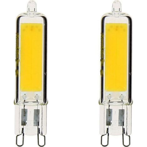 2er-Pack LED-Retro-G9-Lampen, 3,7 W (400 lm), warmweißes Licht, kompatibel mit Kronleuchtern und Wandlampen