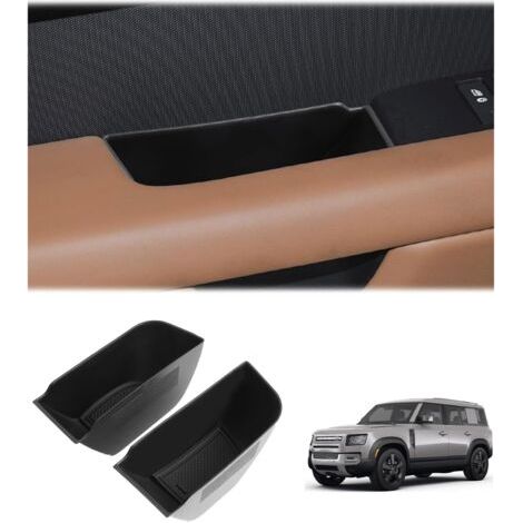 BUNTHAUS [Lot de 2] Compatible avec Land Rover Defender 90 110 2020-2024 2025 Boîtes de Rangement Console Centrale, Nouveau Defender 110 L663 Organiseur Plateau pour Boucle de Porte (Porte avant)