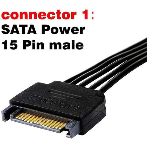 1Pcs SATA Power Extension Cable,15 Pin SATA Male to Female Extender-- (1/5)