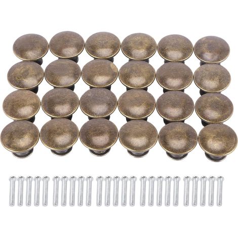 Lot de 25 boutons de porte et tiroir vintage de 30 mm, style antique, en bronze, pour commode et armoire de cuisine. (1/5)