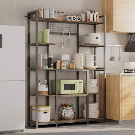 Scaffale per cucina Mobile cucina Microonde Mensola da Libreria Scaffale Forno Scaffale da panettiere in Metallo (1/5)