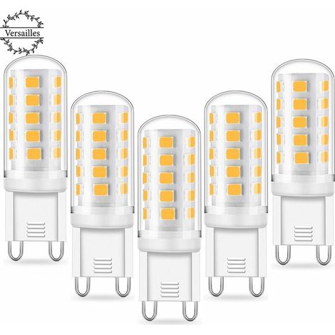 Ampoules LED G9 3W Équivalent à 40W Halogène Lumière Blanc Froid 6000K, AC220-240V,Lampe LED à Économie D'énergie, Non Dimmables,Sans Scintillement ,Paquet De 5 (1/5)