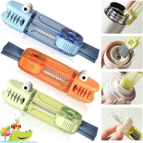 Ensemble de brosses de nettoyage en silicone 4 en 1 pour bouteilles, tasses et espaces restreints - Brosse multifonction portable avec trou de suspension (1/5)