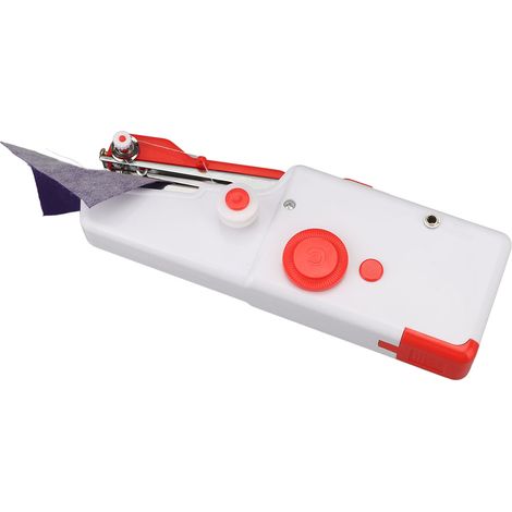 Machine à coudre portable professionnelle mini, ergonomique, à piles, idéale pour les débutants (rouge).